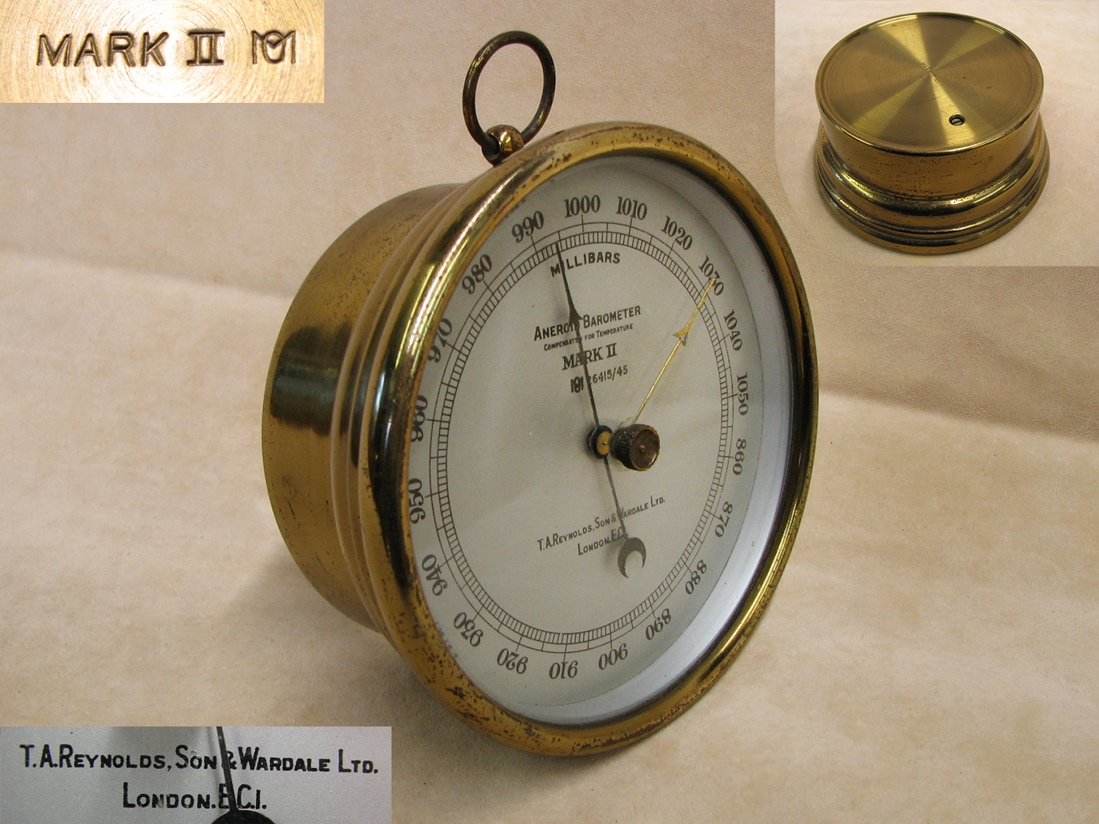 WW2 period Mark II Meteorological Office aneroid barometer
by T.A REYNOLDS, SON & WARDALE LTD.